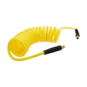 1/4" 10 ft long w/1/4" NPT Solid Fittings, Recoil Yellow PU Hose (HR54-010)