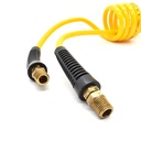 1/4" 5 ft long w/1/4" NPT Solid Fittings, Recoil Yellow PU Hose