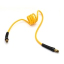 1/4" 5 ft long w/1/4" NPT Solid Fittings, Recoil Yellow PU Hose