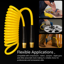 1/4" 5 ft long w/1/4" NPT Solid Fittings, Recoil Yellow PU Hose