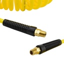 1/4" 25 ft long w/1/4" NPT Solid Fittings, Recoil Yellow PU Hose (HR54-025)