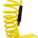 1/4" 25 ft long w/1/4" NPT Solid Fittings, Recoil Yellow PU Hose (HR54-025)