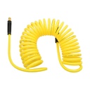 1/4" 25 ft long w/1/4" NPT Solid Fittings, Recoil Yellow PU Hose (HR54-025)