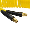 1/4" 15 ft long w/1/4" NPT Solid Fittings, Recoil Yellow PU Hose (HR54-015)