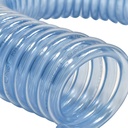 1/4" 30 ft long w/1/4" NPT Solid Fittings, Recoil Translucent Blue PU Hose