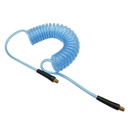 1/4" 25 ft long w/1/4" NPT Solid Fittings, Recoil Translucent Blue PU Hose