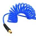 1/4" 15 ft long w/1/4" NPT Solid Fittings, Recoil Translucent Blue PU Hose