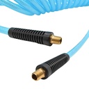 3/8" 25 ft w/1/4" NPT non -swivel Fittings, Braided Clear-Blue Recoil PU Hose (HR26-020A & HR26-025A)  (HR16-025A)