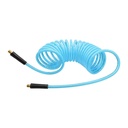 3/8" 15 ft w/ 1/4" NPT non -swivel Fittings, Braided Clear-Blue Recoil PU Hose