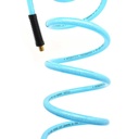 3/8" 15 ft w/ 1/4" NPT non -swivel Fittings, Braided Clear-Blue Recoil PU Hose