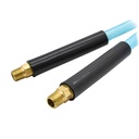 3/8" 10 ft w/1/4" NPT non -swivel Fittings, Braided Clear-Blue Recoil PU Hose (HR26-010A)