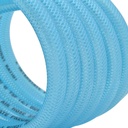 3/8" 10 ft w/1/4" NPT non -swivel Fittings, Braided Clear-Blue Recoil PU Hose (HR26-010A)
