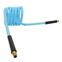 3/8" 10 ft w/1/4" NPT non -swivel Fittings, Braided Clear-Blue Recoil PU Hose (HR26-010A)
