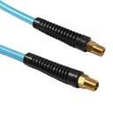 1/4" 50 ft w/1/4" NPT Solid Fittings, Braided Clear-Blue Recoil PU Hose