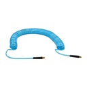 1/4" 50 ft w/1/4" NPT Solid Fittings, Braided Clear-Blue Recoil PU Hose