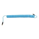 1/4" 50 ft w/1/4" NPT Solid Fittings, Braided Clear-Blue Recoil PU Hose