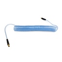1/4" 50 ft long w/1/4" NPT Swivel Fittings, Recoil Translucent Blue PU Hose