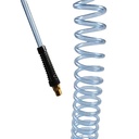 1/4" 50 ft long w/1/4" NPT Swivel Fittings, Recoil Translucent Blue PU Hose