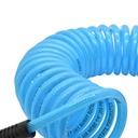 1/4" 25 ft w/1/4" NPT SOLID Fittings, Braided Clear-Blue Recoil PU Hose