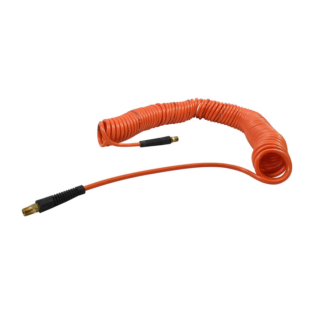 1/4" 50 ft long w/1/4" NPT Swivel Fittings, Recoil Orange PU Hose