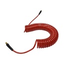 1/4" 20 ft long w/1/4" NPT Solid Fittings, Recoil Red PU Hose