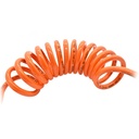 1/4" 15 ft long w/1/4" NPT Solid Fittings, Recoil Orange PU Hose