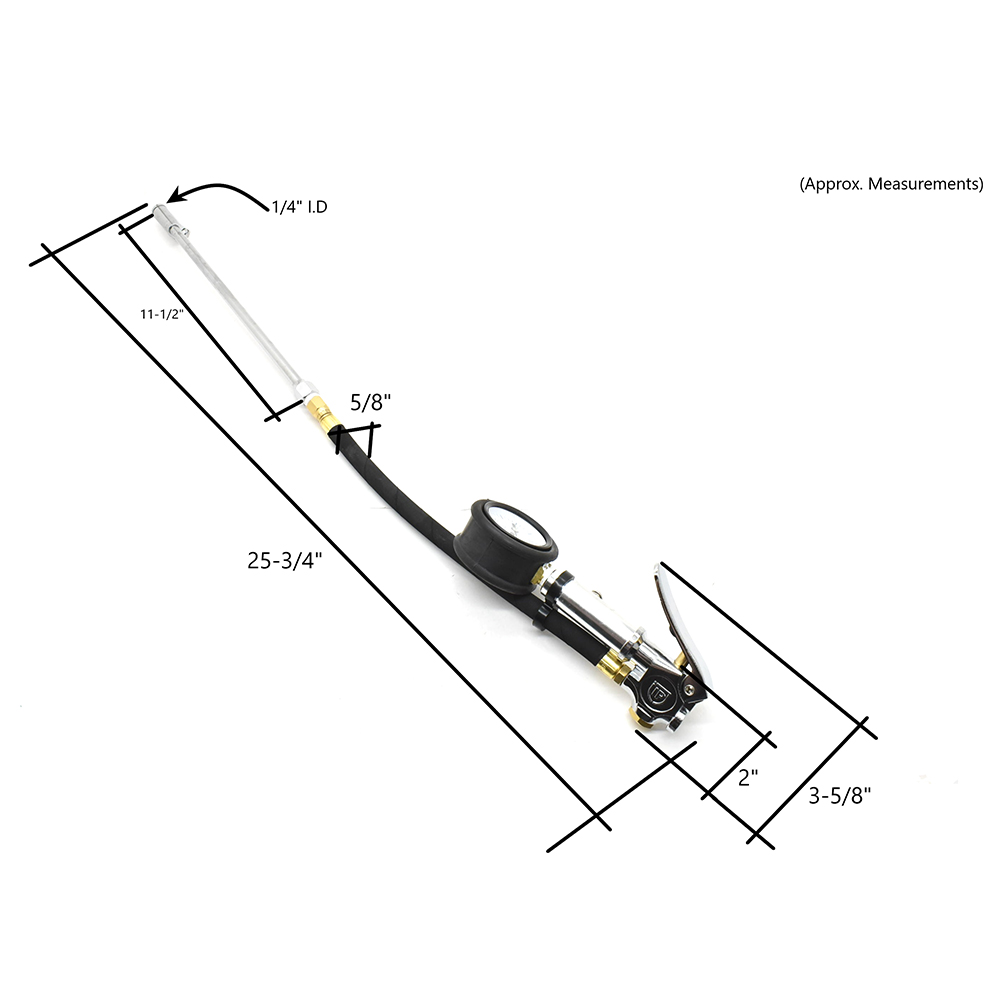 Tire Inflator TF7000 with Straight-in Dual foot 11" Truck Chuck T08L Steel Braided Whip