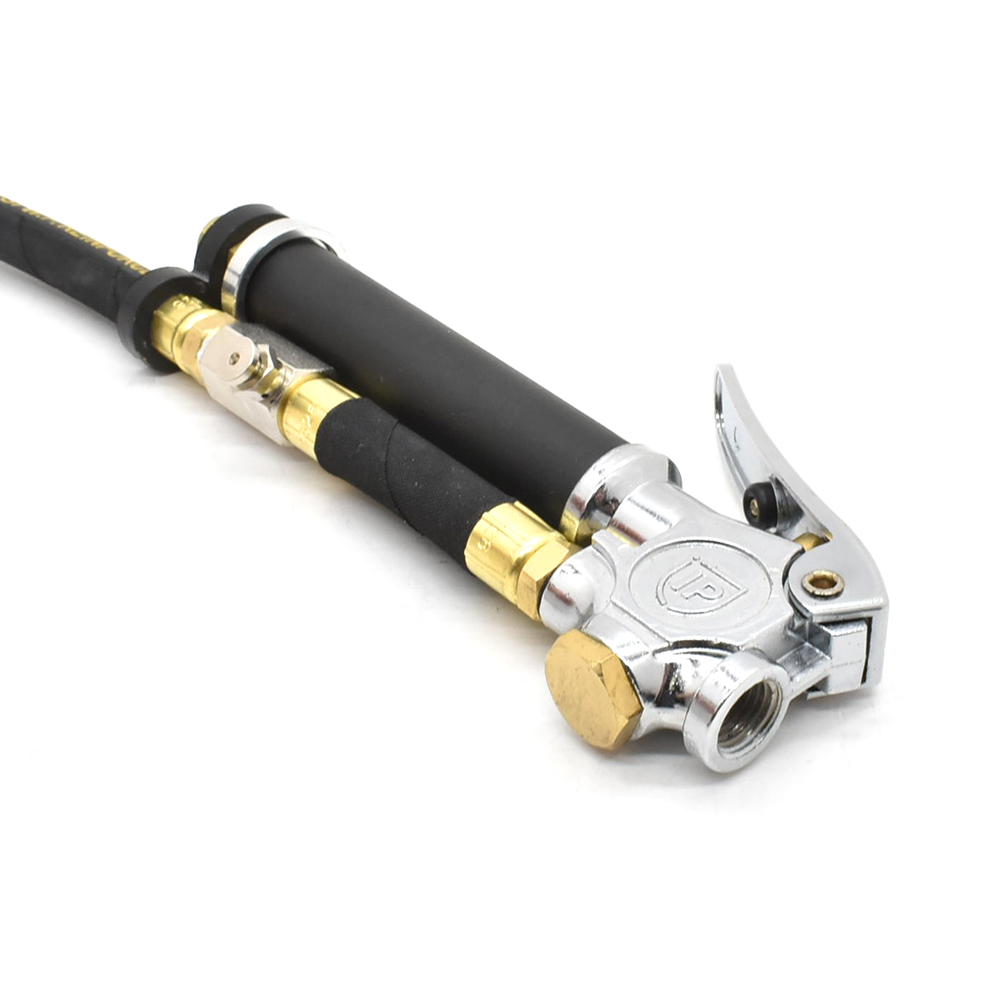 T5000 Inflator with straight in dual foot 11" Ext T08L - Steel Braided