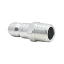 3/8" x 3/8" MPT Auto Coupler Plug - Silver - 50 Pack