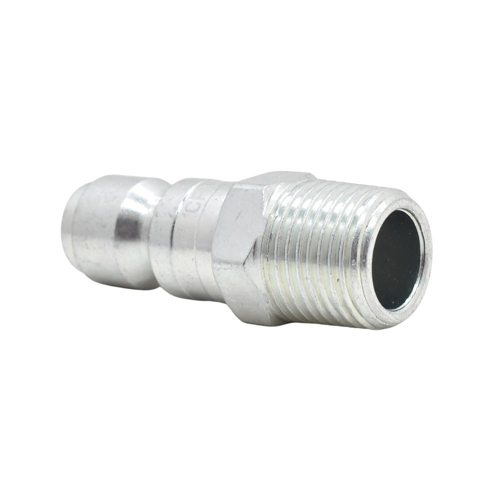 3/8" x 3/8" MPT Auto Coupler Plug - Silver - Six Display Pack