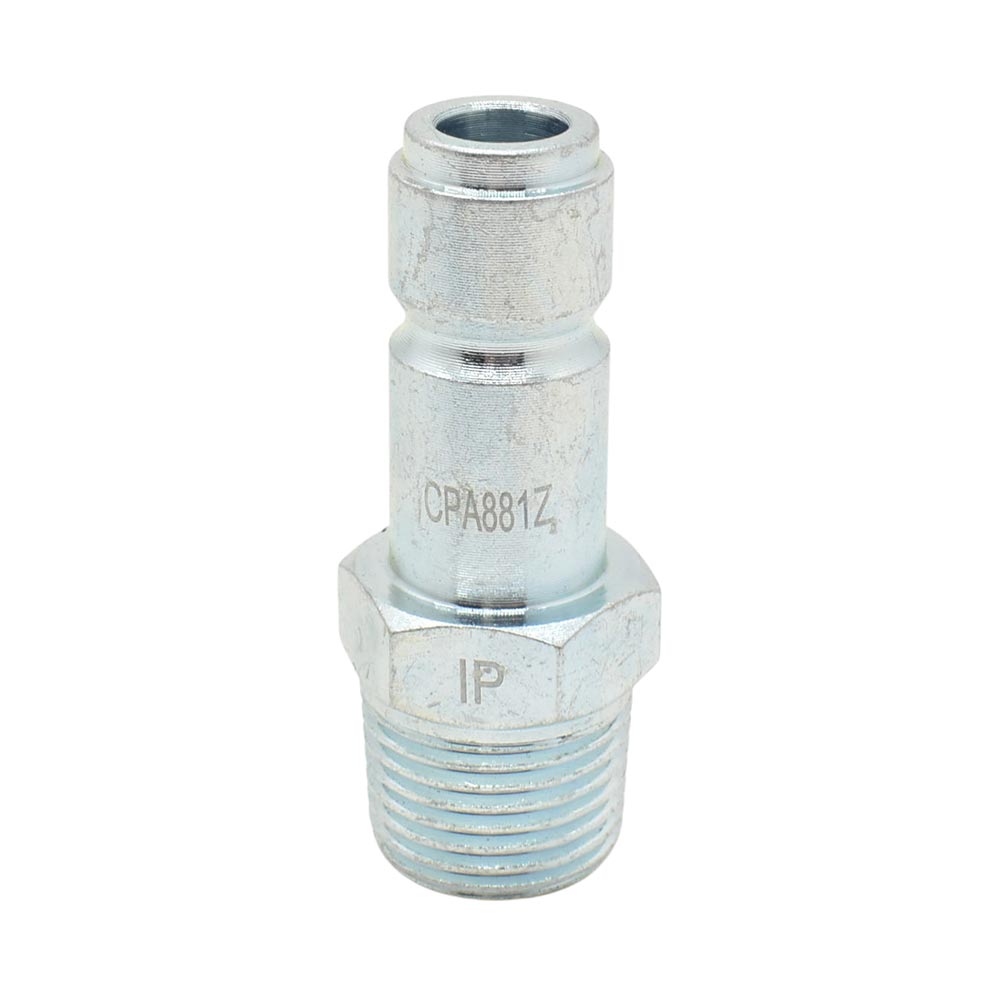 1/2" x 1/2" MPT Auto Coupler Plug - Silver - Display Pack