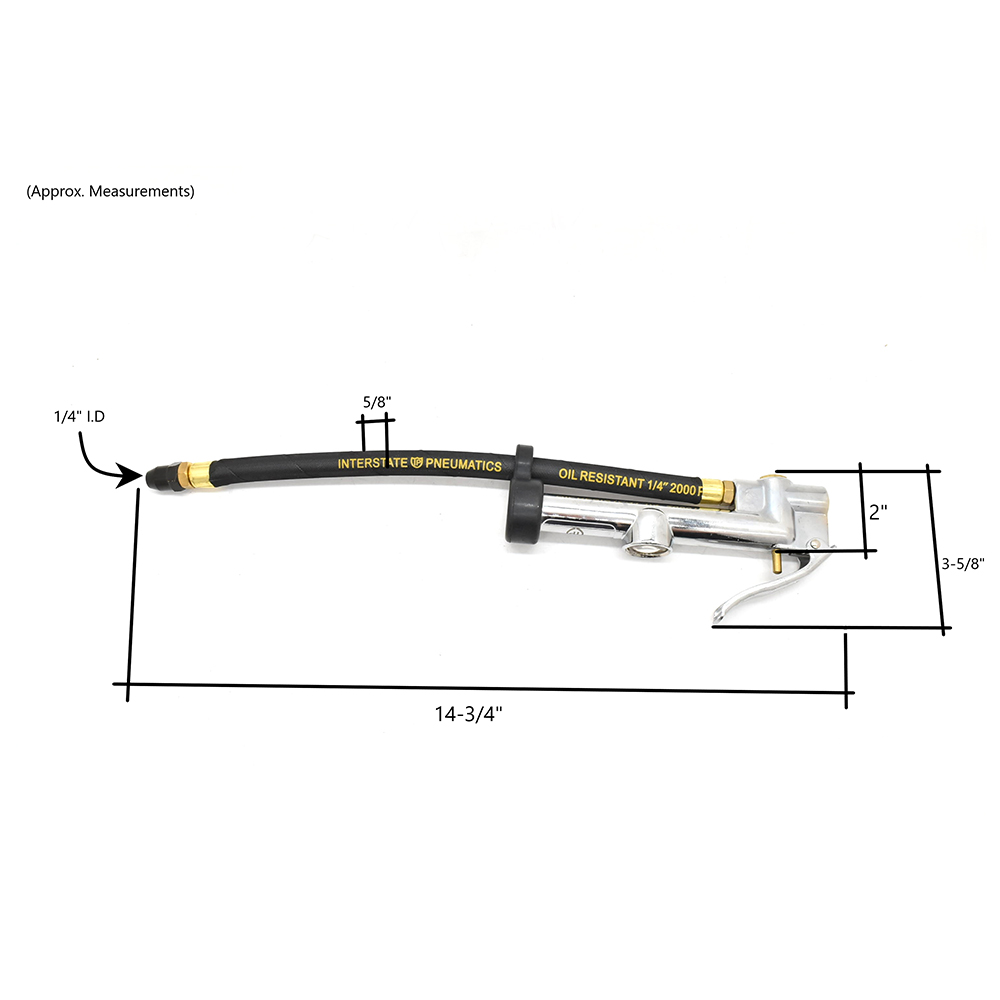 T9000 Inflator with Straight-in Tapered Chuck - Steel Braided