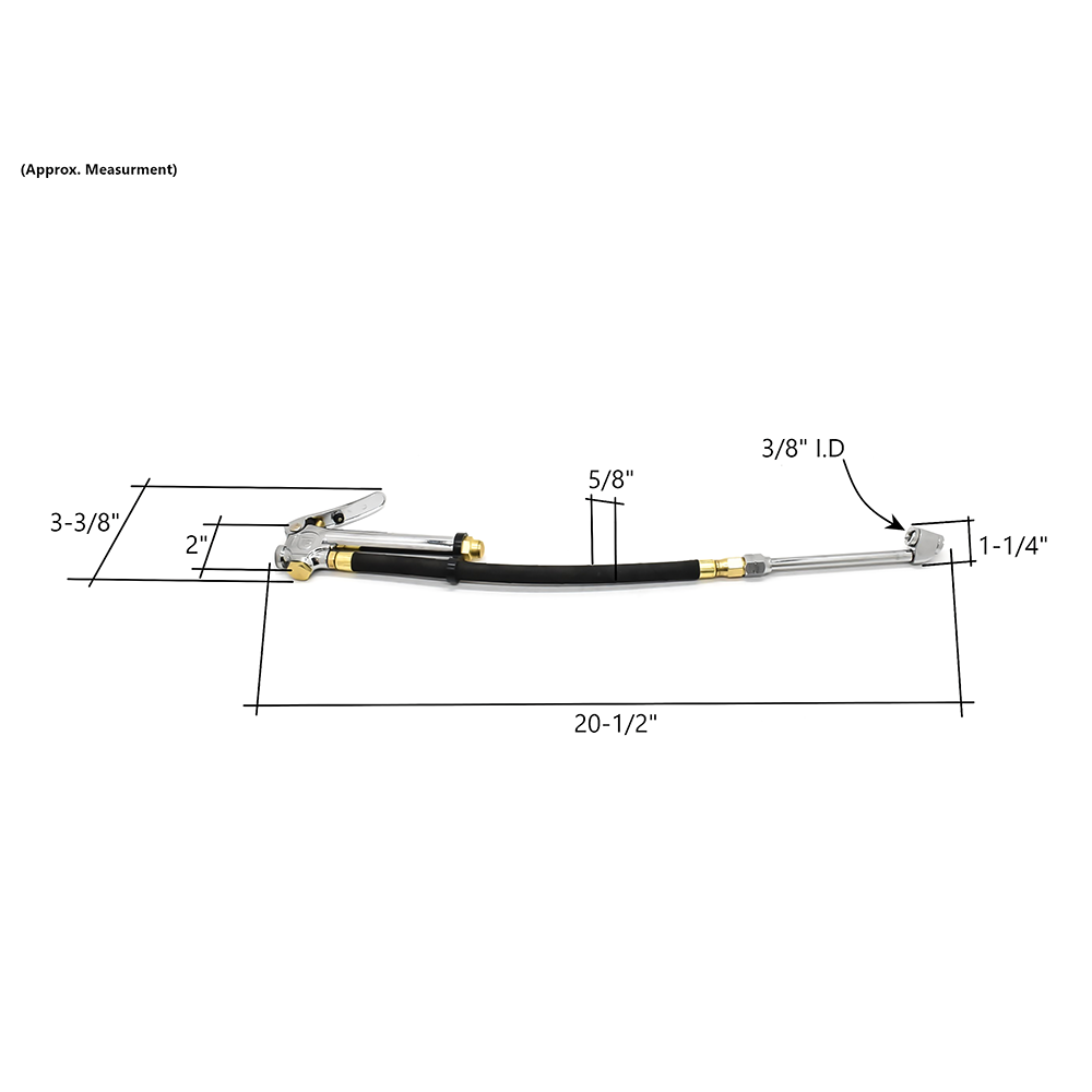 TF3000 Inflator with T37 6" Long Dual Foot Ext Truck Chuck - Steel Braided