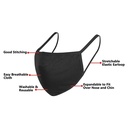 Reusable Face Masks - 100% Cotton  - MAROON - W02