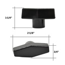 2" T Knob 5/16-18  (5/pk)