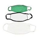 ASSORTED REUSABLE FACE MASKS (WHITE, BLACK, GREEN) 3/PACK - W02