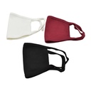 ASSORTED REUSABLE FACE MASKS (WHITE, BLACK, MAROON) 3/PACK - W02