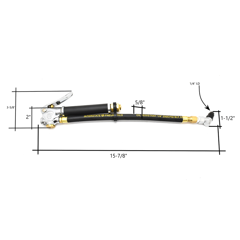 Tire Inflator TF5000 with Angled Tapered Chuck T35 Steel Braided Whip