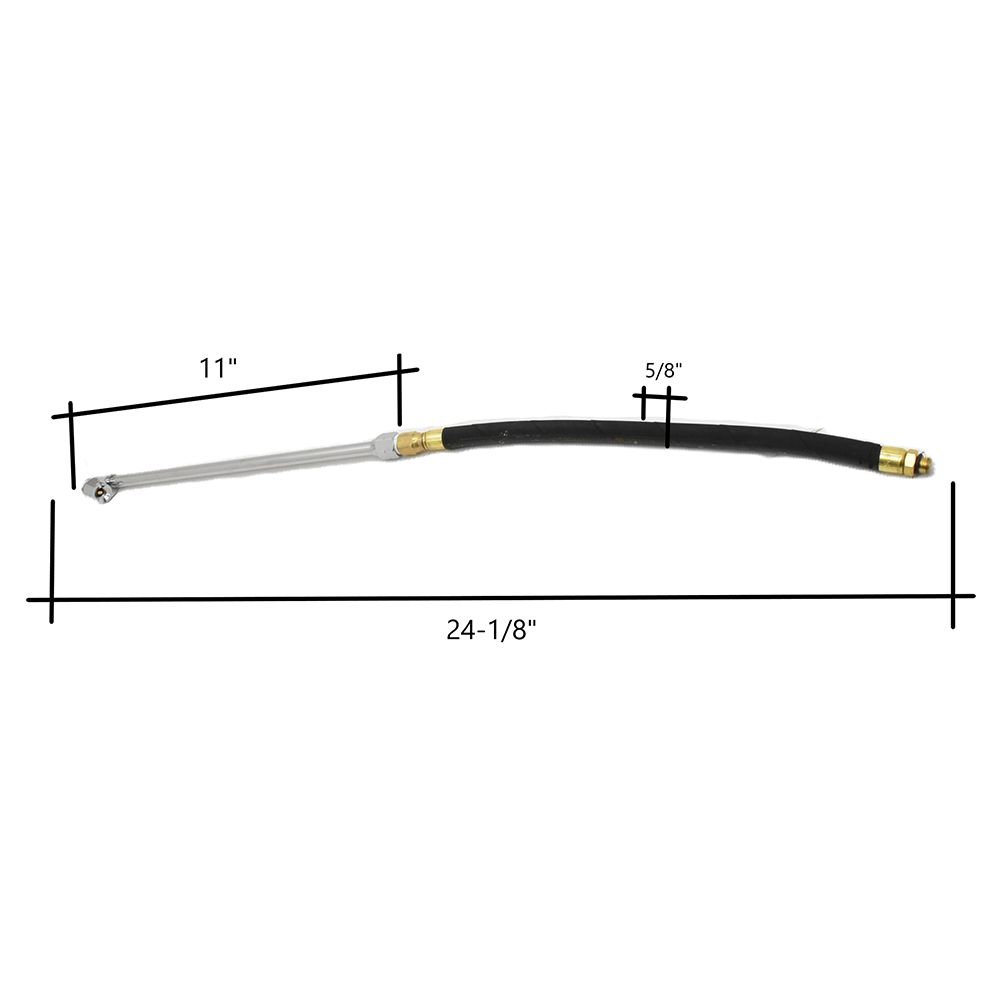 Chuck Dual Foot 11" Ext Truck (T37L) with 12" whipend - Steel Braided