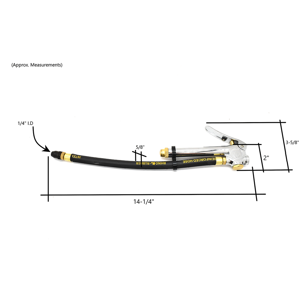 Tire Inflator TF3000 with Straight-in Tapered Chuck T46 Steel Braided Whip