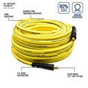 3/8" 100 ft Yellow Hybrid Polymer Hose (1/4" NPT)