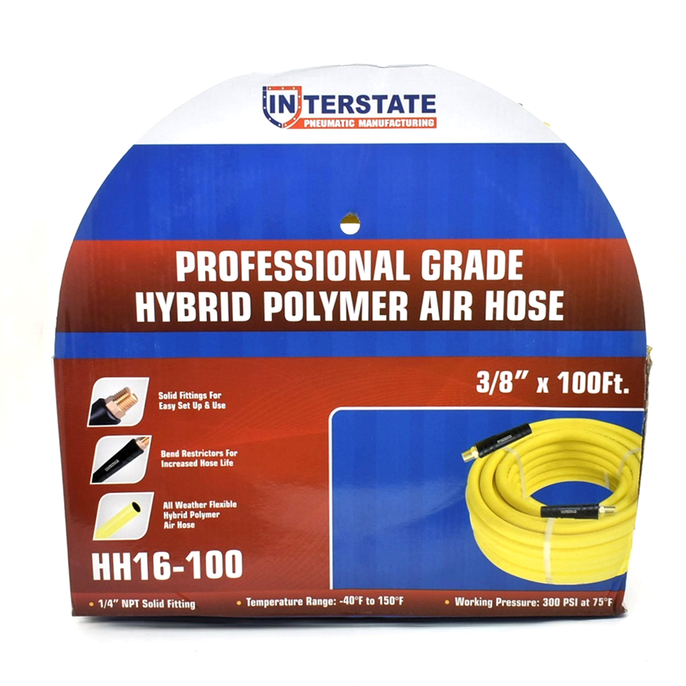 3/8" 100 ft Yellow Hybrid Polymer Hose (1/4" NPT)