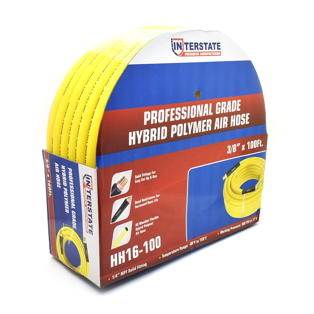 3/8" 100 ft Yellow Hybrid Polymer Hose (1/4" NPT)