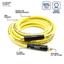 3/8" 25 ft Yellow Hybrid Polymer Hose (1/4" NPT)