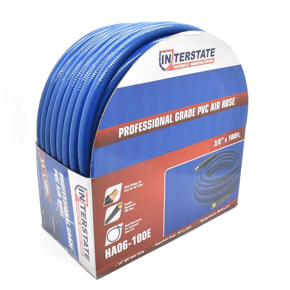 3/8" 100 ft Blue PVC Hose (1/4" NPT)  