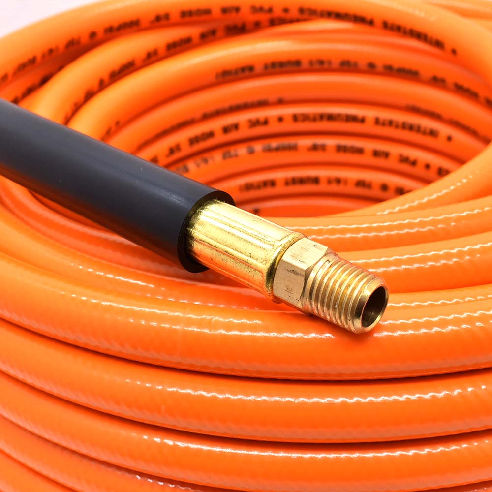 3/8" 100 ft Orange  PVC Hose (1/4" NPT) 