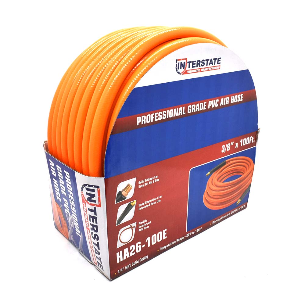 3/8" 100 ft Orange  PVC Hose (1/4" NPT) 