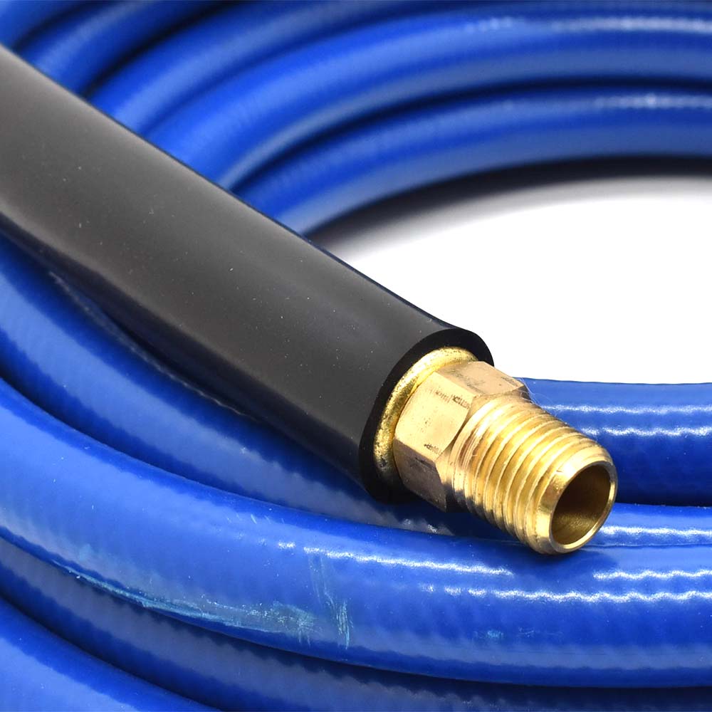 3/8" 25 ft Solid Blue PVC Hose (1/4" NPT)  