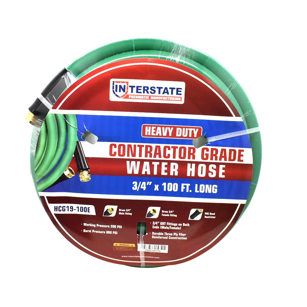 3/4" 100 ft Green PVC Water Hose