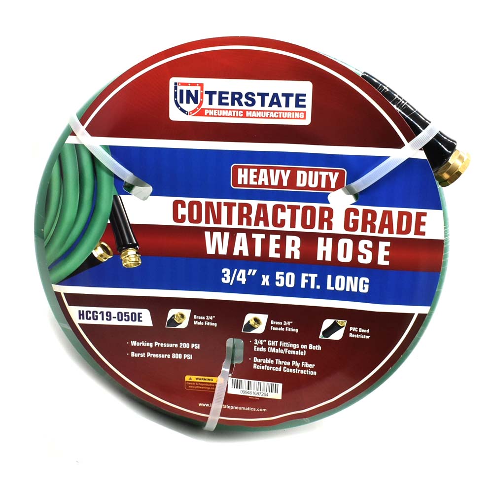 3/4" x 50 ft Green PVC Water Hose 